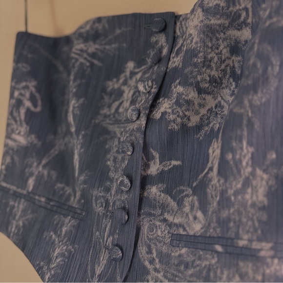 Ralph Lauren Collection Vanessa Cotton-Blend Chiné Bustier - Picture 3 of 7